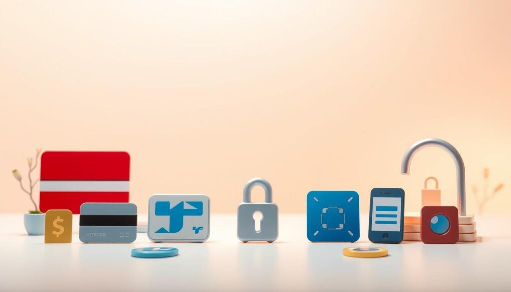 A secure payment method illustration featuring a variety of payment options arranged in a visually appealing and organized layout. In the foreground, various payment icons such as credit cards, digital wallets, and mobile payment methods are displayed in a clean, minimalist style. The middle ground showcases a clean, sleek background with a subtle pattern or texture, creating a sense of sophistication. The background features soft, warm lighting, casting a gentle glow and highlighting the payment options. The overall composition conveys a sense of trust, security, and reliability, suitable for an article on purchasing diplomas.